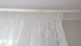 Pencil pleat heading on sheer curtains