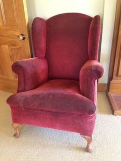 Wingback armchair before
