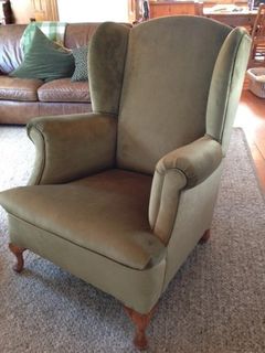 Wingback armchair after