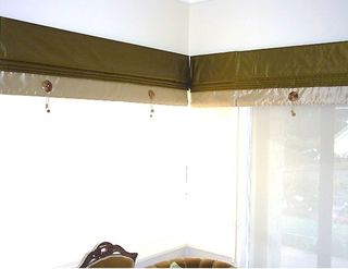 Silk roman blinds with bottom border & detail