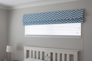 Roman in blue chevron fabric