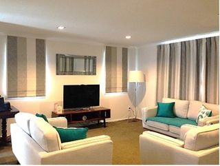 Curtains & roman blinds in Flaxton Silver